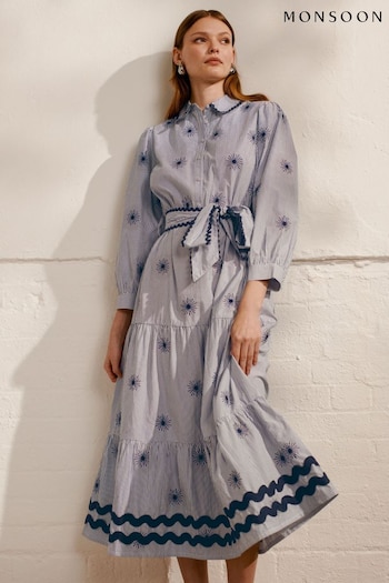 Monsoon Blue Adira Shirt Dress (B01453) | £85