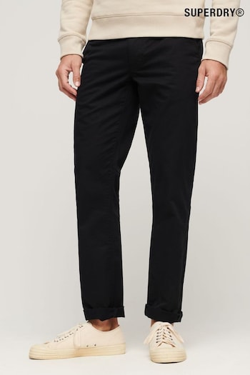Superdry Black Slim Tapered Stretch Chino Trousers (B01492) | £55
