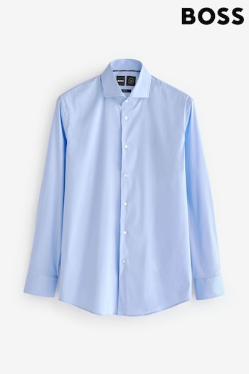 BOSS Blue Slim-Fit Easy Iron Shirt in Cotton Blend Poplin (B01550) | £119