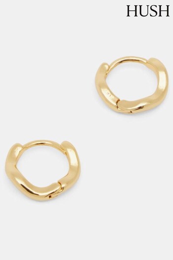 Hush Gold Fern Twist Huggie Earrings (B01552) | £26