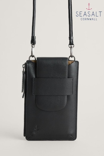 Seasalt Cornwall Black Kelsey Leather Phone Wallet (B01626) | £46
