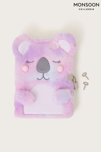 Monsoon Purple Koala Faux Fur Notebook (B01658) | £12