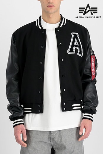 Alpha Industries PU College Black Jacket (B01686) | £230