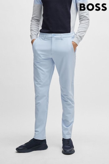 BOSS Light Blue Slim Fit Stretch Cotton Chino Sonic Trousers (B01806) | £139