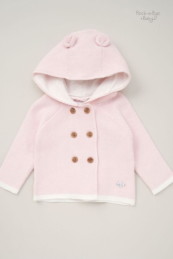 Rock-A-Bye Baby Boutique Blue Hooded Bear Cotton Knit Cardigan (B01874) | £20