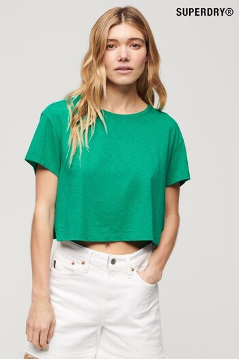 Superdry Green Slouchy Cropped T-Shirt (B01965) | £20