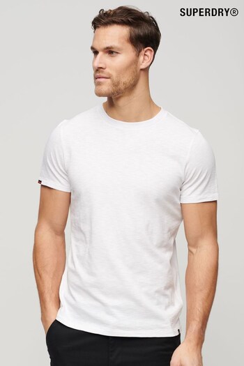 Superdry White Crew Neck Slub Short Sleeved T-Shirt (B02073) | £23