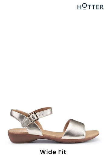 Hotter Gold Tropic Buckle Wide Fit Fit Sandals (B02161) | £79