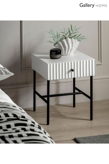 Gallery Home White Tetouan 1 Drawer Bedside Table (B02577) | £150