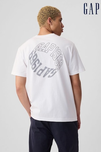 Gap White 1969 Logo Short Sleeve Crew Neck T-Shirt (B02619) | £16