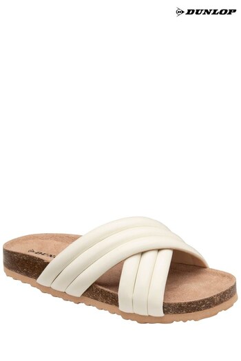 Dunlop White Open Toe Mules Sandals (B02650) | £30