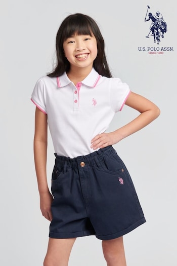 U.S. Polo Assn. Girls Cap Sleeve Polo Shirt (B02686) | £30 - £36