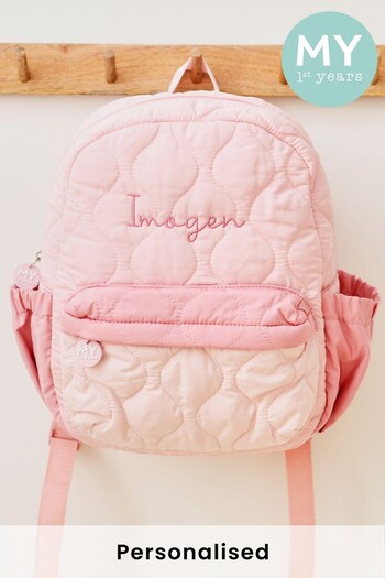Personalised Pink Quilted Medium Backpack by My 1st Years (B02735) | £33