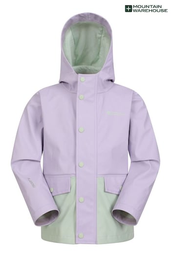 Mountain Warehouse Purple Kids Drizzle Waterproof PU Jacket (B02864) | £40