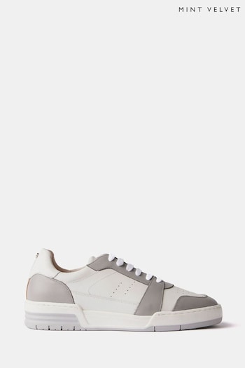 Mint Velvet Grey Leather Trainers (B02872) | £119