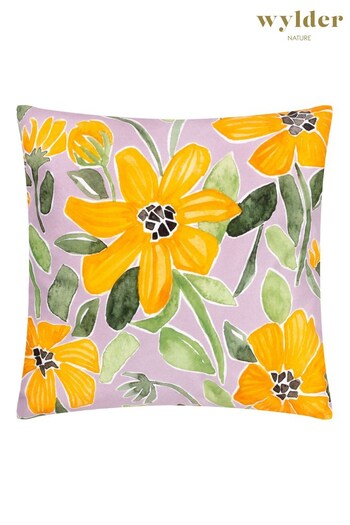 Wylder Nature Lilac Orange Flowers Trending Outdoor Cushion (B02950) | £19