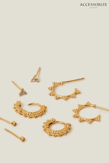 Accessorize 14ct Gold Plated Earrings 4 Pack (B04025) | £20