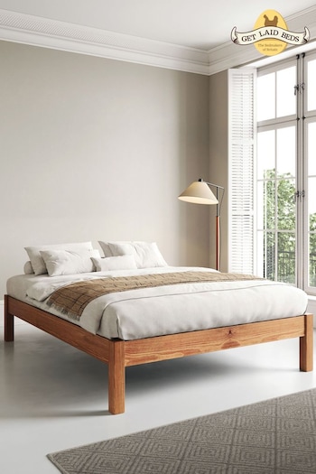 Get Laid Beds Cinnamon Tan Platform No Headboard Solid Wood Bed (B04040) | £510 - £645