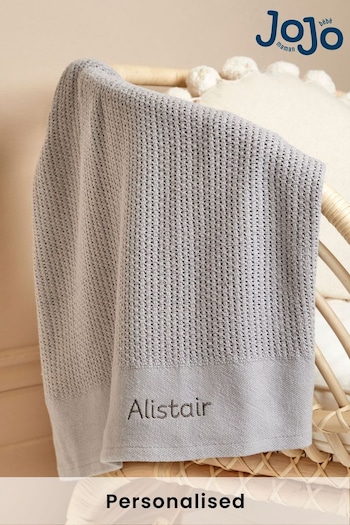 Sandals & Wedges Soft Grey Personalised Woven Cellular Blanket (B04059) | £24