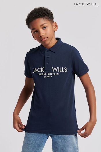 Jack Wills Boys Pique Polo Button Shirt (B04218) | £30 - £36