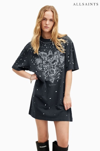 AllSaints Black Scatter Embellished Dress (B04219) | £99