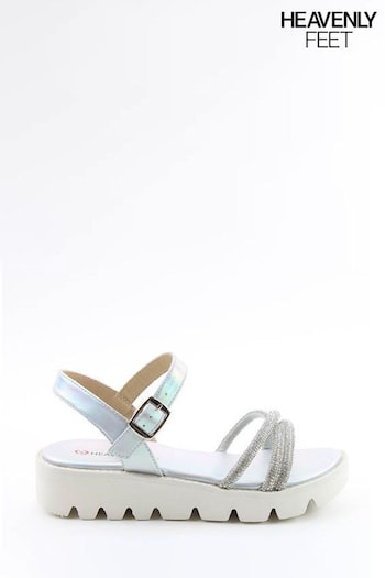 Heavenly Feet Silver Gabi Litesoles Sandals (B04261) | £45