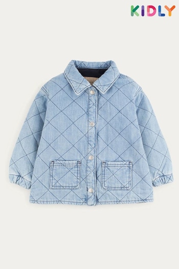 KIDLY Blue Quilted Shacket (B04339) | £40