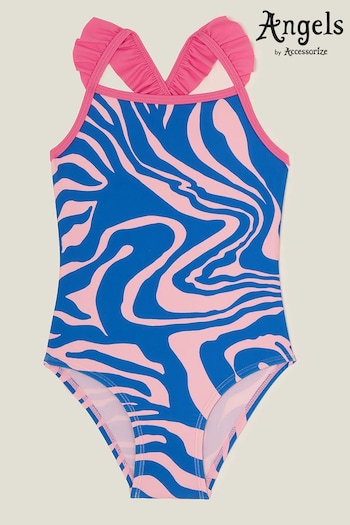 Angels By Accessorize Pullover Blue Animal Print Swimsuit (B04458) | £14 - £15