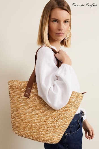 Phase Eight rounded Straw Shoulder Bag (B04520) | £49