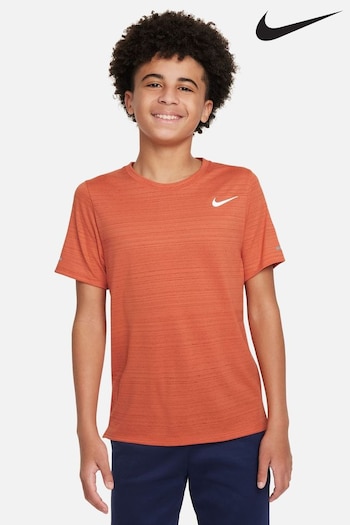 nike the Vintage Orange Dri-FIT Miler Training T-Shirt (B04537) | £23