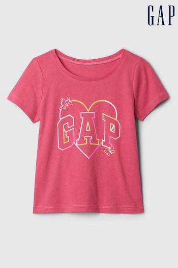 Gap Pink Cotton Logo Graphic Short Sleeve Baby T-Shirt (Newborn-5yrs) (B04576) | £8