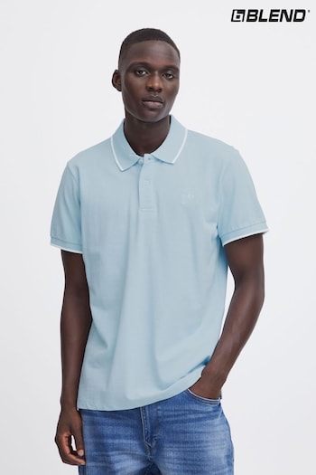 Blend Blue Pique Short Sleeve Polo Shirt (B04677) | £16