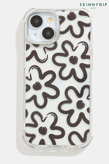 Skinnydip iPhone 15 Pro Black Case Brush Flower (B04736) | £24