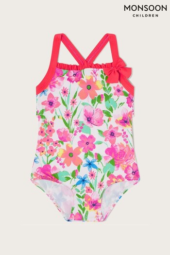 Monsoon Pink Botanical Swimsuit (B04800) | £18 - £20