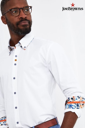 Joe Browns White Charismatic Double Collar Slim Fit Shirt (B04808) | £40