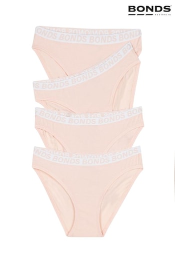 Bonds Pink Solid Colour Sport Bikini Briefs 4 Pack (B04895) | £12