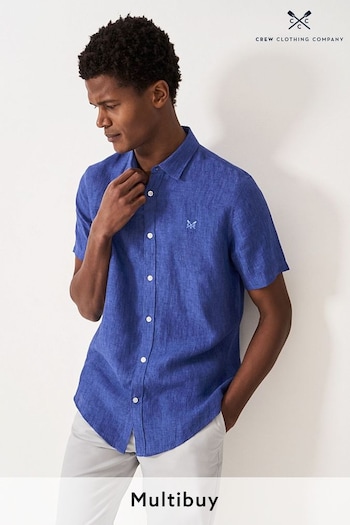 Crew BARENA Clothing Company Mid  Plain Linen Classic Shirt (B04901) | £59