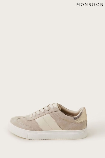 Monsoon Natural Faux Suede Trainers (B04918) | £55