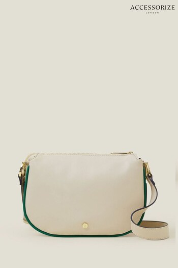 Accessorize Cream Colour Piping Cross-Body Bag (B05032) | £25