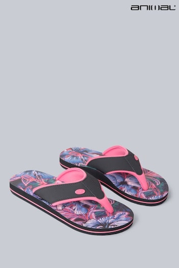 Animal Swish Kids Pink Printed Flip-Flops (B05168) | £21