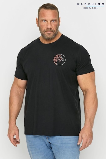 BadRhino Big & Tall Black Tiger Palm Print T-Shirt (B05282) | £21
