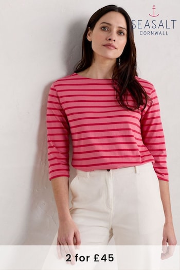 Seasalt Cornwall Pink Sailor T-Shirts (B05389) | £30