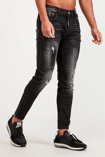 Alessandro Zavetti Leonelli Slim Fit Denim Black Jeans (B05430) | £60