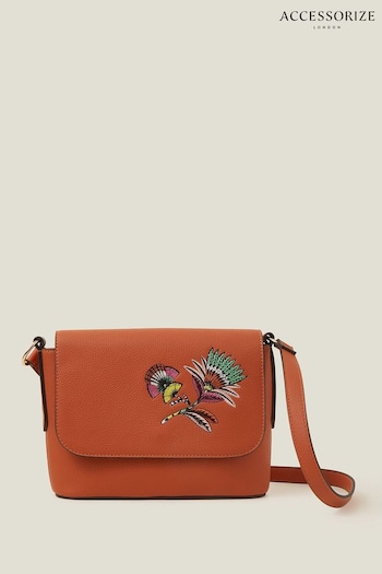 Accessorize Orange Embroidered Cross-Body Bag (B05518) | £30