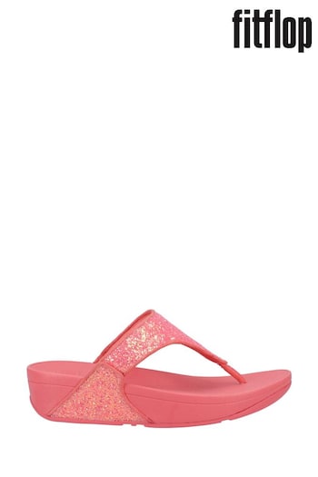 FitFlop Pink Lulu Glitter Toe-Post Sandals Energy (B05526) | £70