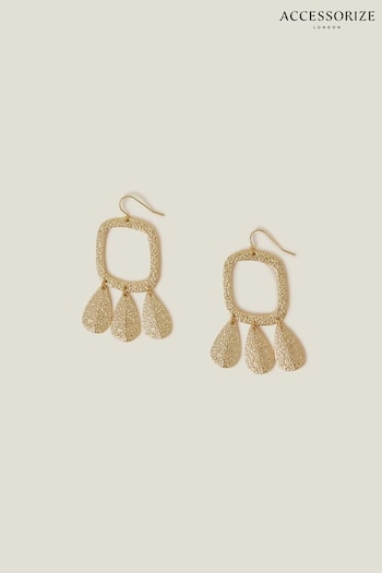 Accessorize Gold Tone Statement Square Earrings (B05566) | £14