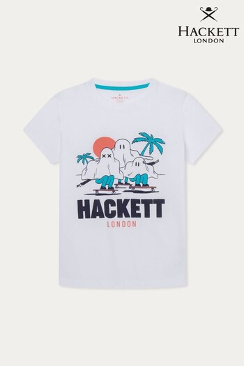 Hackett London Older Boys Short Sleeve White T-Shirt (B05585) | £30