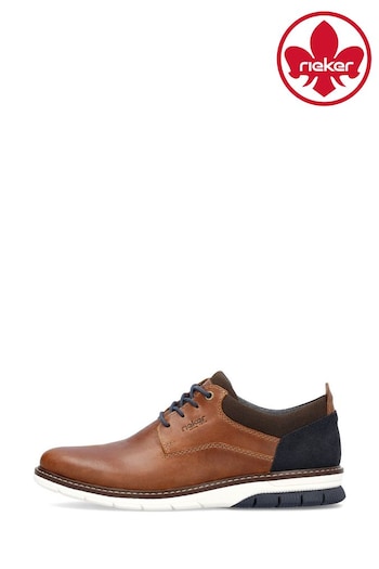 Rieker Mens Lace-Up Brown Grain Shoes (B05869) | £85