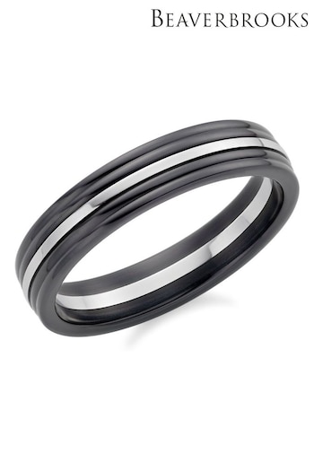 Beaverbrooks Platinum and Zirconium Men’s Wedding Ring (B05974) | £875
