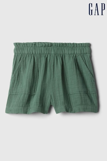 Gap Green Crinkle Cotton Pull On Baby Mans Shorts (12mths-5yrs) (B06080) | £12